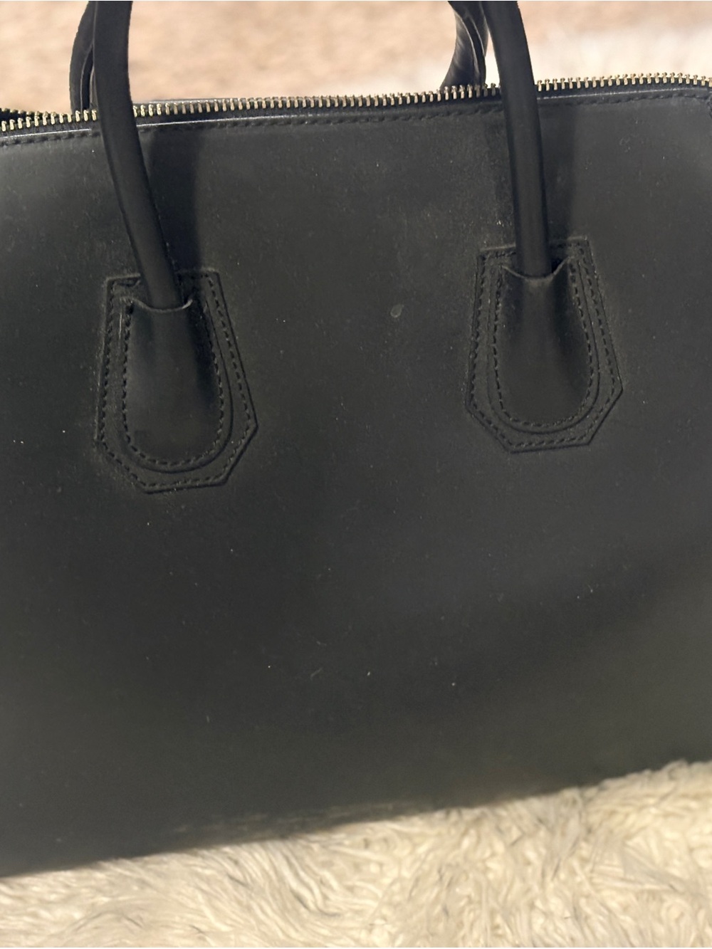 Classic Black Leather Tote Bag - Women